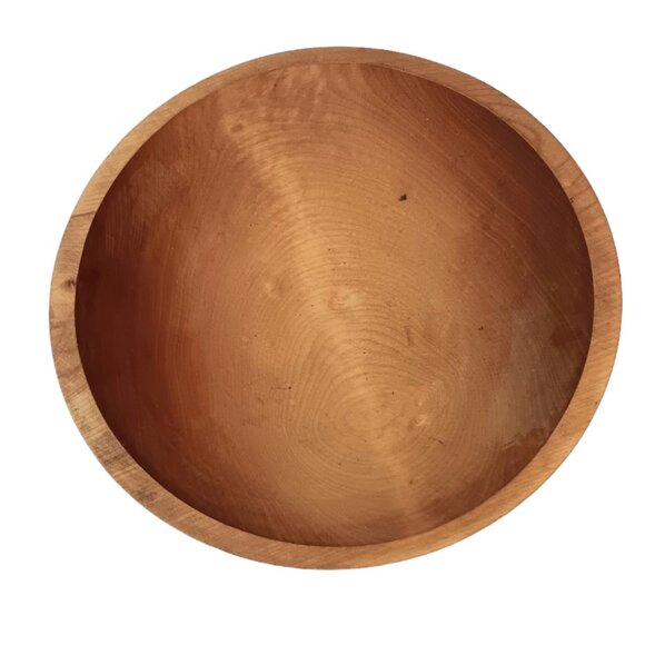 Birch Wood Salad Fruit Bowl The Great Alaskan Bowl Co 10" W/ Jute Hanger - Picture 4 of 12